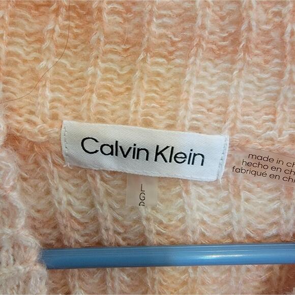 Womens Large Pink and White Striped Calvin Klein Sweater - Picture 3 of 10
